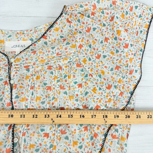 The Great Flounce Top Women M Whip Stitch Floral Ruffle Sleeve Cottage Boho $295 - Picture 13 of 16